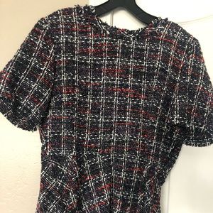 Tweed peplum top